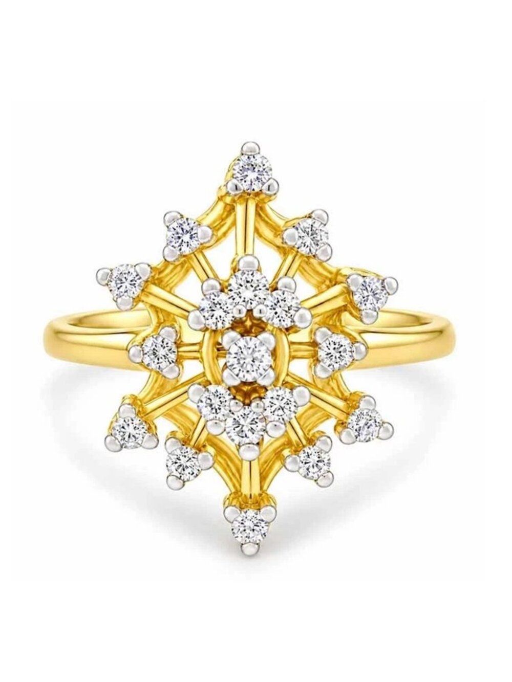 Genuine 0.75 Cts Cocktail Diamonds Ring 14k Gold
